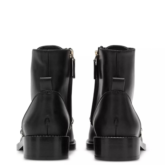 Salvatore Ferragamo Theodore Embellished Combat Boots Black -8 - Picture 3 of 8